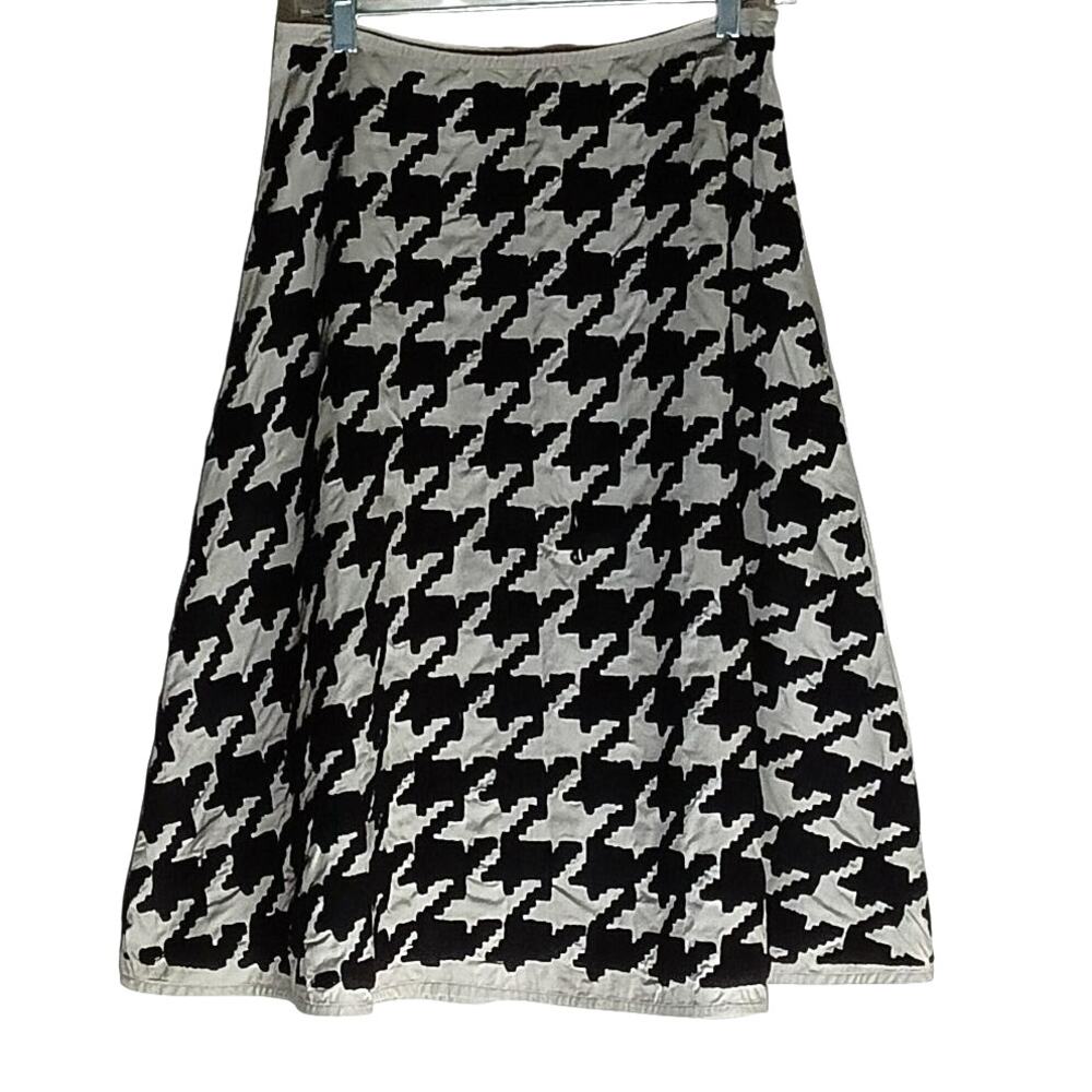 Chan Luu Houndstooth A-Line Skirt, Classic Chic- Small (28x27)